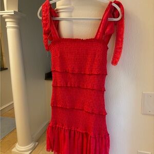 Red Tiered Mini Dress